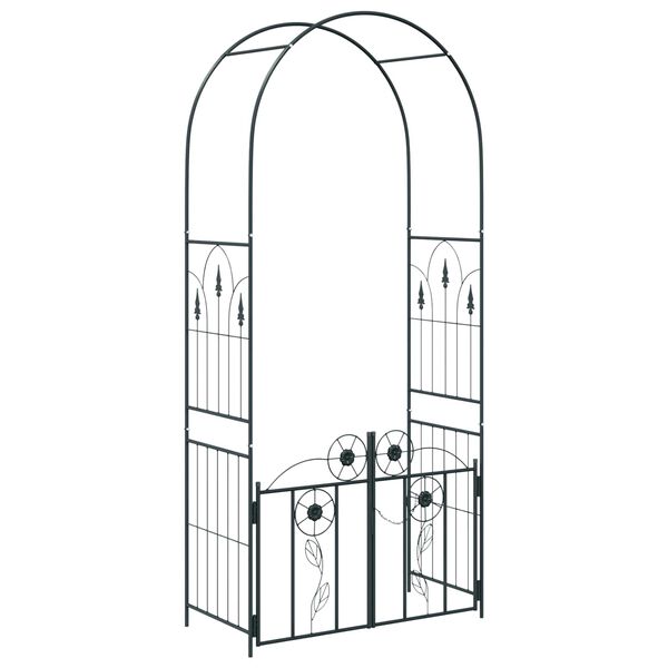 Arco de jardín con cerradura Negro 102 x 50 x 218 cm Negro 100 cm