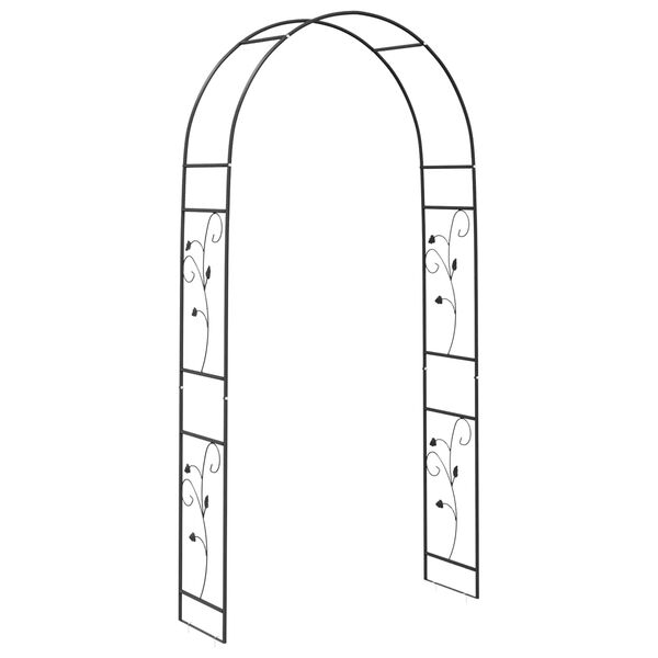 Arco de jardín Floral Negro 115 x 37 x 231 cm Negro