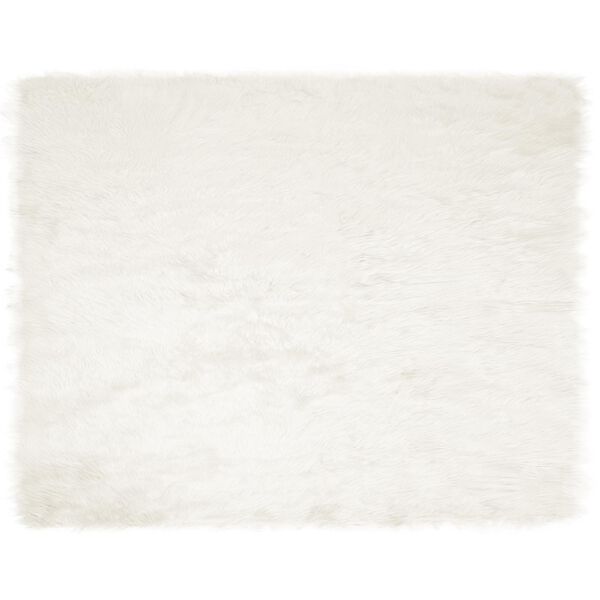 Alfombra de de oveja sintética TAFALLA 200 x 280 cm Poliéster White 200 x 280 cm