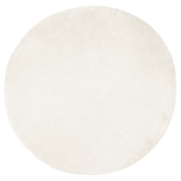 Alfombra de de oveja sintética TAFALLA Ø 80 cm Poliéster White Ø 80 cm