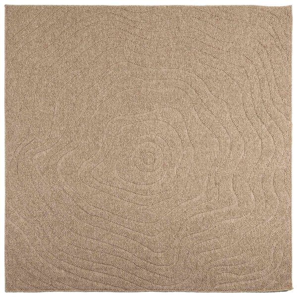 Alfombras de área Moiré AGIRA Natural 240 x 240 cm Poliéster 240 x 240 cm Forma de onda
