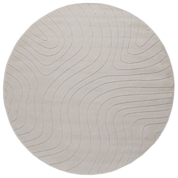 Alfombras de área Redondo PALMERAS Crema Ø 160 CM Poliéster Crema Ø 160 cm Forma de onda