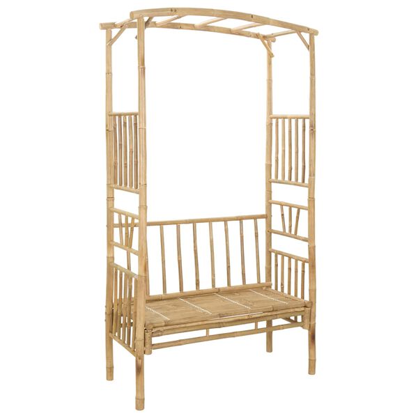 Arco de Jardín con Banco Natural 115 x 50 x 205 cm Bambú Natural