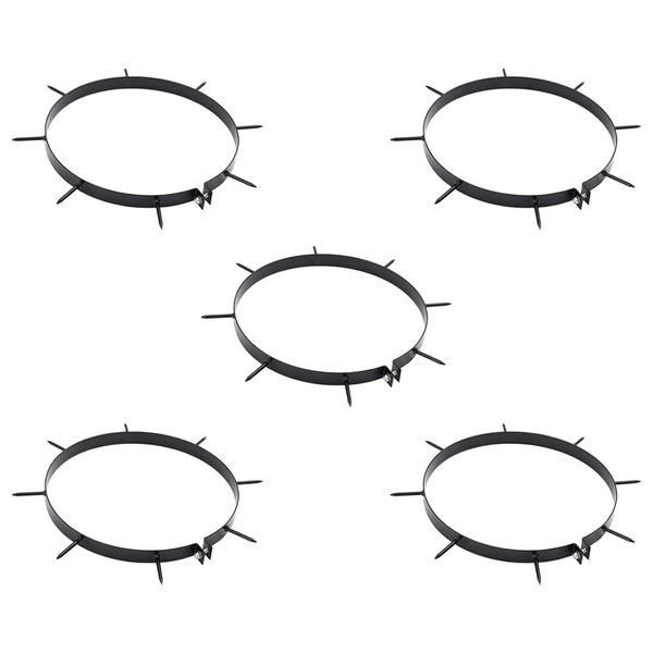Abrazadera de Aerador de Césped con Picos 5 pcs Ø 30 cm Acero Ø30 cm