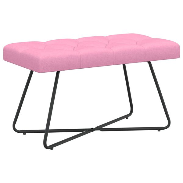 Banco con tapicería con botones Rosa 80 x 40 x 46 cm Tela Rosa 80 cm