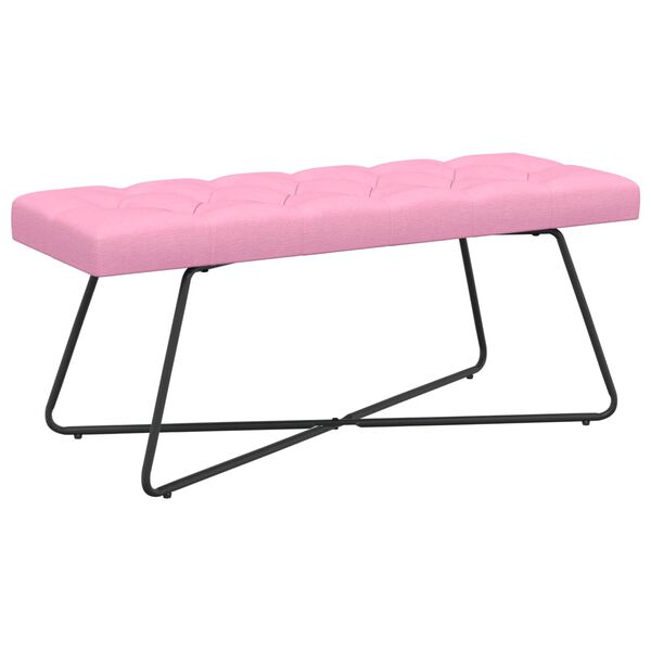 Banco con tapicería con botones Rosa 110 x 40 x 46 cm Tela Rosa 110 cm