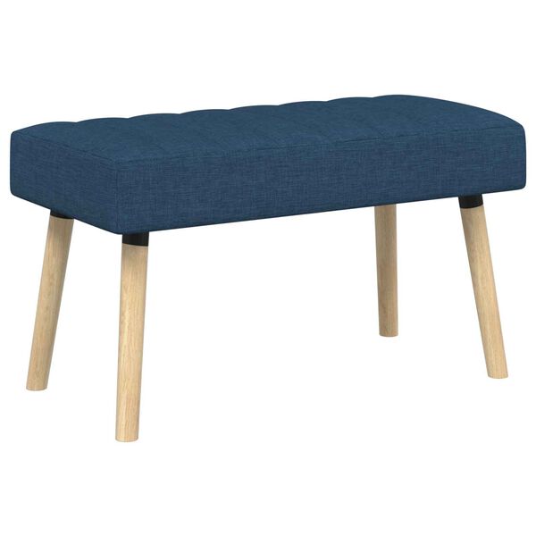Banco con tapizado en canal Azul 80 x 40 x 46 cm Tela Azul 80 x 40 x 46 cm