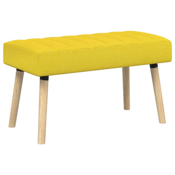 Banco con tapizado en canal Amarillo Claro 80 x 40 x 46 cm Tela Amarillo claro 80 x 40 x 46 cm