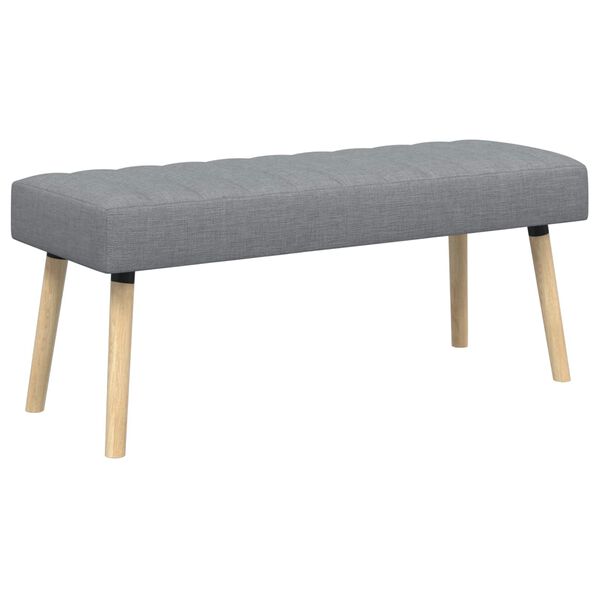 Banco con tapizado en canal Gris Claro 110 x 40 x 46 cm Tela Gris claro 110 x 40 x 46 cm