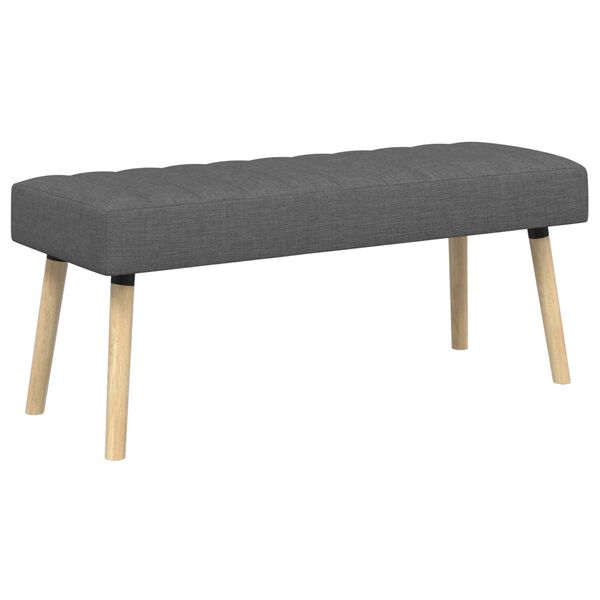 Banco con tapizado en canal Gris oscuro 110 x 40 x 46 cm Tela Gris oscuro 110 x 40 x 46 cm