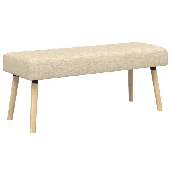 Banco con tapizado en canal Crema 110 x 40 x 46 cm Tela Crema 110 x 40 x 46 cm
