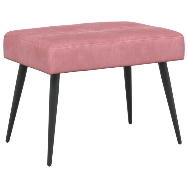 Banco con tapicería con botones Rosa 60 x 40 x 45 cm Rosa 60 x 40 x 45 cm