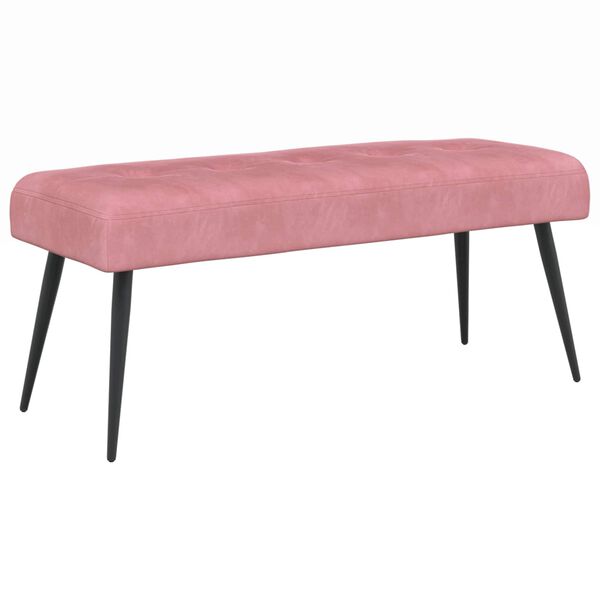 Banco con tapicería con botones Rosa 80 x 40 x 46 cm Rosa 80 x 40 x 46 cm