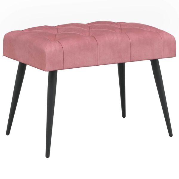 Banco con tapicería con botones Rosa 60 x 40 x 45 cm Terciopelo Rosa 60 x 40 x 45 cm