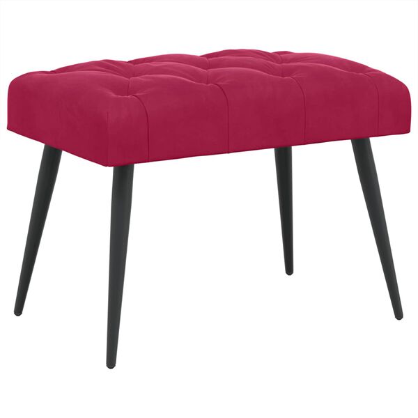 Banco con tapicería con botones Rojo vino 60 x 40 x 45 cm Rojo vino tinto 42038548