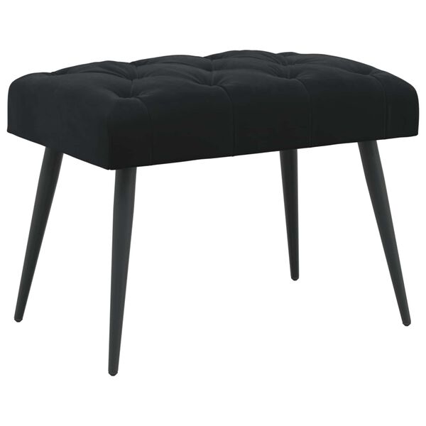Banco con tapicería con botones Negro 60 x 40 x 45 cm Negro 42038549