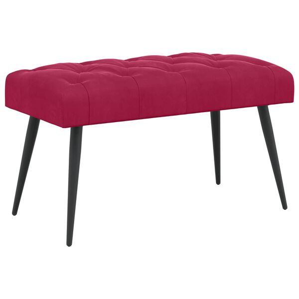 Banco con tapicería con botones Rojo vino 80 x 40 x 46 cm Rojo vino tinto 42038562