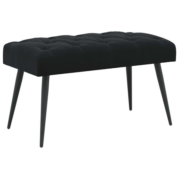 Banco con tapicería con botones Negro 80 x 40 x 46 cm Negro 42038563