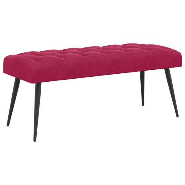 Banco con tapicería con botones Rojo vino 110 x 40 x 46 cm Rojo vino tinto 42038576