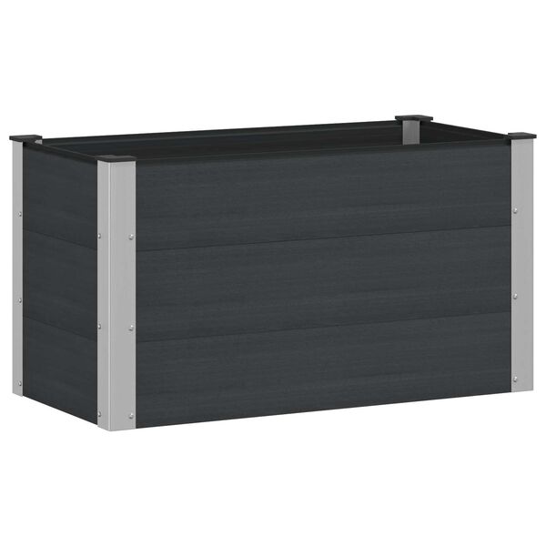 Arriate elevado Negro 100 x 50 x 54 cm WPC y Aluminio Negro 100 x 50 x 54 cm