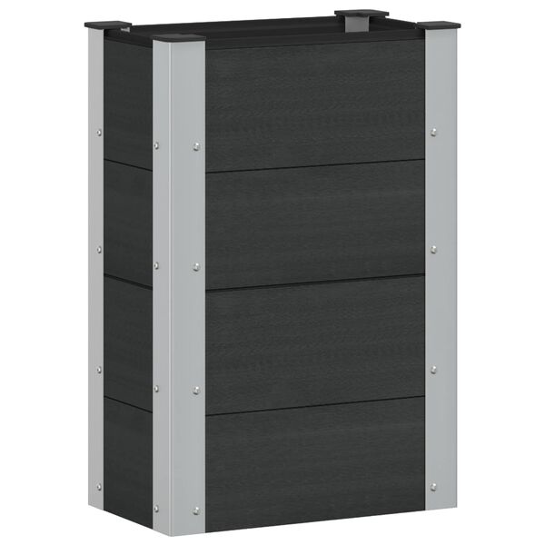 Arriate elevado Negro 50 x 30 x 72 cm Negro 50 x 30 x 72 cm