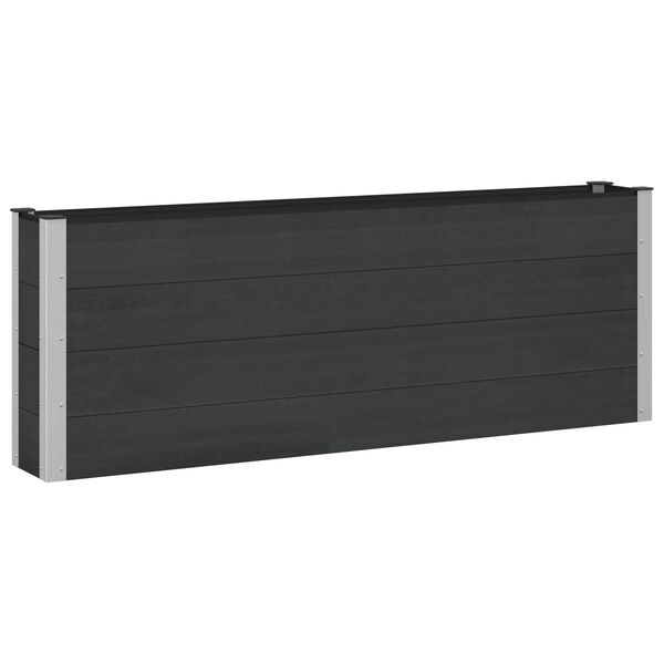 Arriate elevado Negro 200 x 30 x 72 cm WPC y Aluminio 42039039