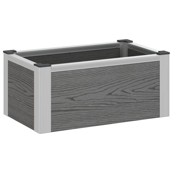 Arriate elevado Gris 50 x 30 x 22 cm WPC y Aluminio 50 x 30 x 22 cm