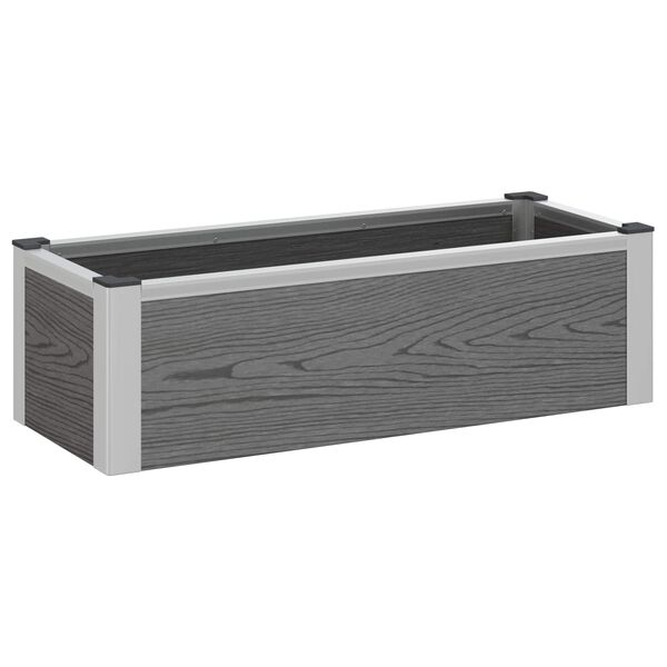 Arriate elevado Gris 75 x 30 x 22 cm WPC y Aluminio 75 x 30 x 22 cm
