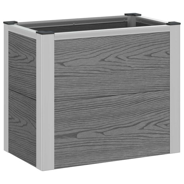 Arriate elevado Gris 50 x 30 x 22 cm WPC y Aluminio 50 x 30 x 42 cm