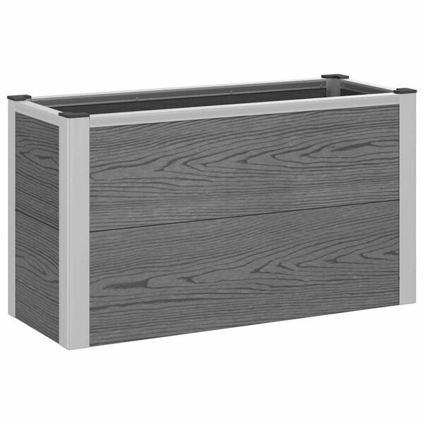 Arriate elevado Gris 75 x 30 x 22 cm WPC y Aluminio 75 x 30 x 42 cm