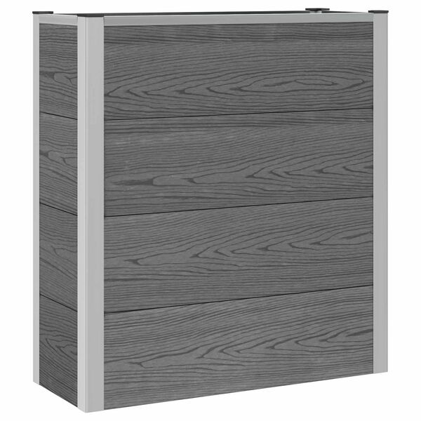 Arriate elevado Gris 75 x 30 x 22 cm WPC y Aluminio 75 x 30 x 82 cm