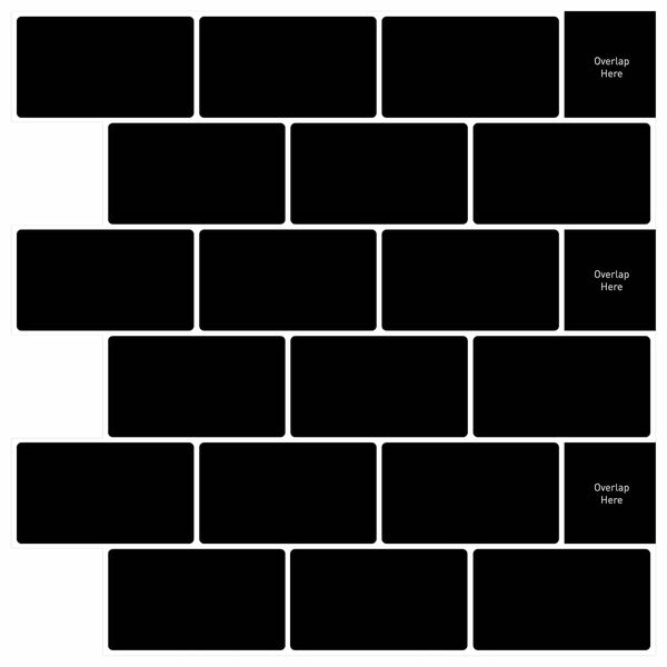 Azulejo de metro 20 pcs Negro 30 x 30 cm Poliuretano y PET Negro