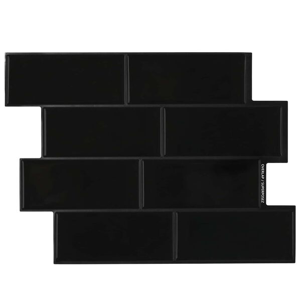 Azulejo de metro 20 pcs Negro 29 x 21 cm Poliuretano y PET Negro