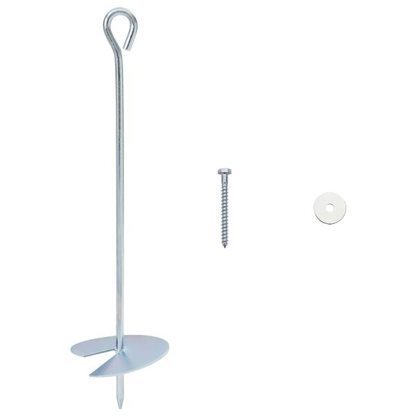 Ancla de tierra 10 pcs Plateado Ø10 x 40 cm Metal galvanizado 40 cm
