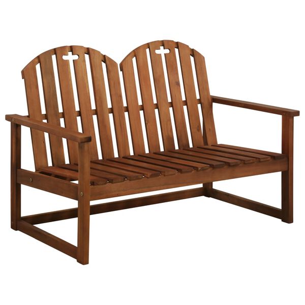 vidaxL Banco de jardín de madera maciza acacia 110 cm Marrón