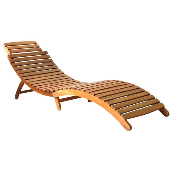 | Tumbona | marrón 55 x 184 x 64cm Madera de Acacia Sólida 1x tumbona