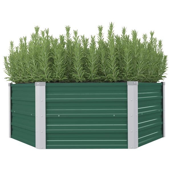 Arriate elevado de acero galvanizado verde 129x129x45 cm Verde 129 x 129 x 45 cm
