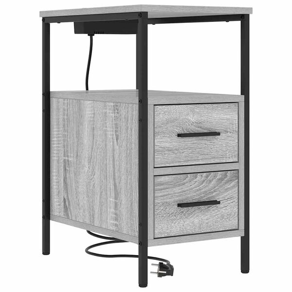 Armario de Noche con cajón Gris Sonoma 30 x 48 x 61 cm Gris sonoma