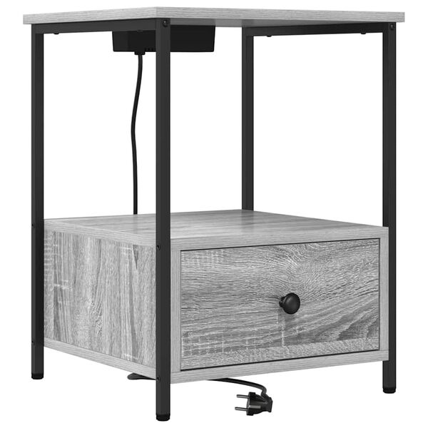 Armario de Noche con cajón Gris Sonoma 42 x 41 x 56 cm Gris sonoma 859436