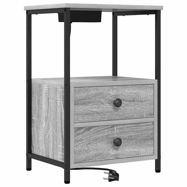 Armario de Noche con cajón Gris Sonoma 40 x 31 x 60 cm Gris sonoma