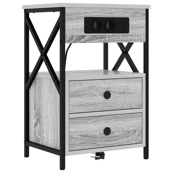 Armario de Noche con cajón Gris Sonoma 40 x 31 x 60 cm Gris sonoma 859466