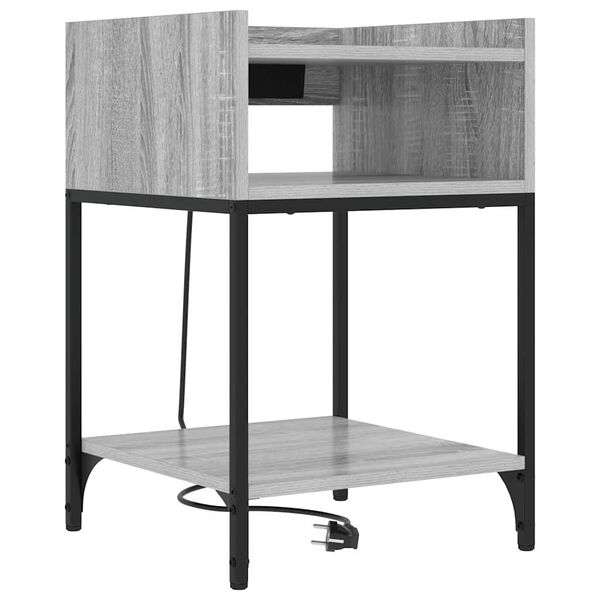 Armario de Noche con estante Gris Sonoma 40 x 40 x 61 cm Gris sonoma