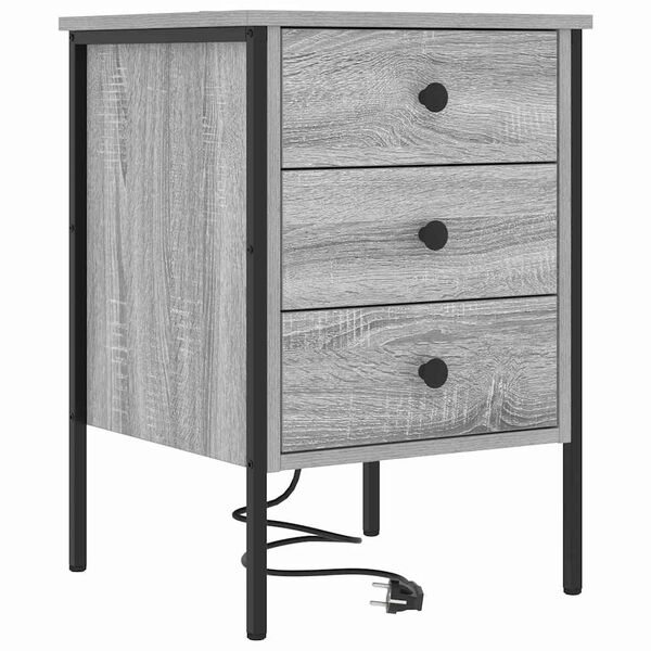Armario de Noche con cajón Gris Sonoma 42 x 41 x 61 cm Gris sonoma