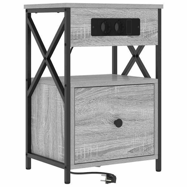Armario de Noche con cajón Gris Sonoma 40 x 31 x 60 cm Gris sonoma 859496