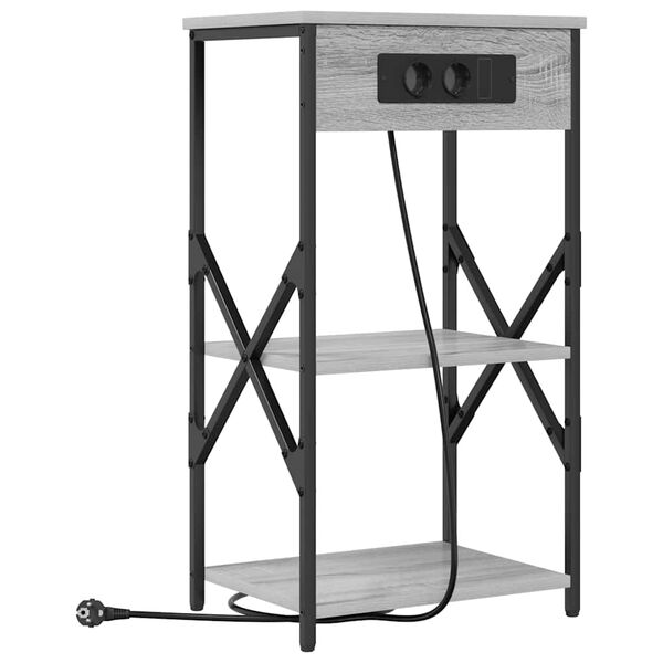 Armario de Noche con estante Gris Sonoma 41 x 31 x 76 cm Gris sonoma