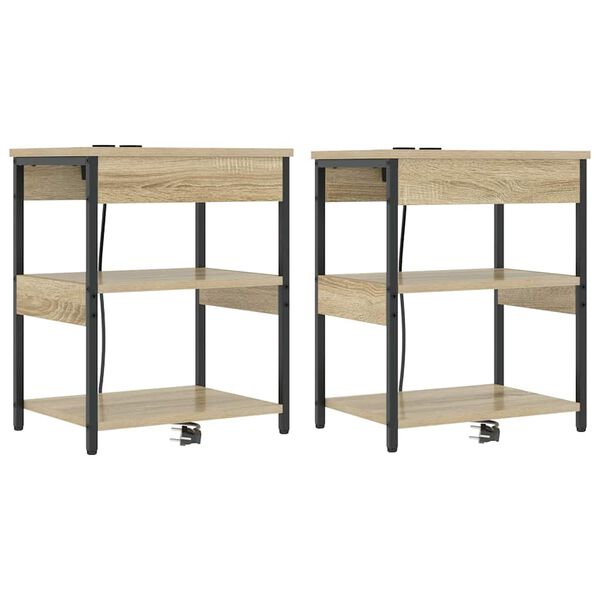 Armario de Noche 2 pcs Roble Sonoma 41 x 31 x 51 cm Roble Sonoma 859538