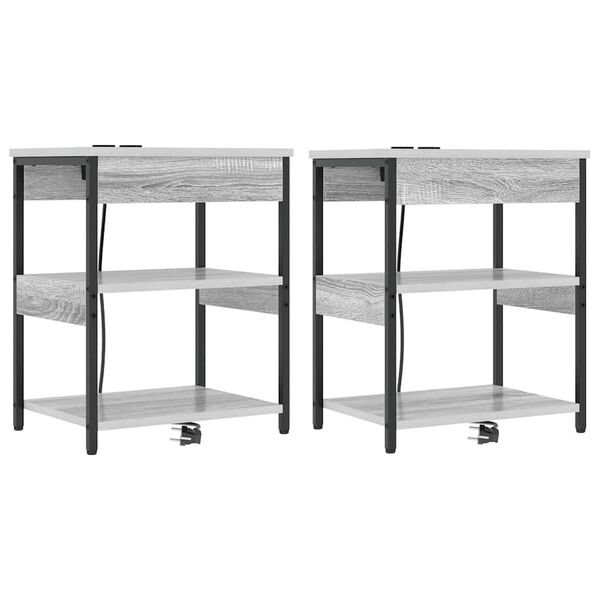 Armario de Noche 2 pcs Gris Sonoma 41 x 31 x 51 cm Gris sonoma 859542