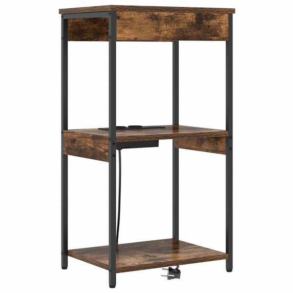Armario de Noche con estante Roble ahumado 41 x 31 x 76 cm Roble ahumado 859547