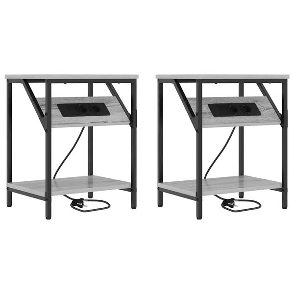 Armario de Noche 2 pcs Gris Sonoma 38 x 30 x 48 cm Gris sonoma