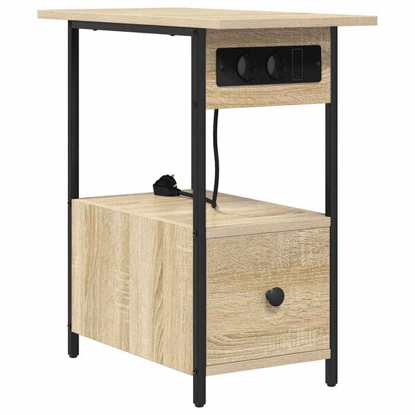 Armario de Noche con cajón Roble Sonoma 60 x 30 x 61 cm Roble Sonoma